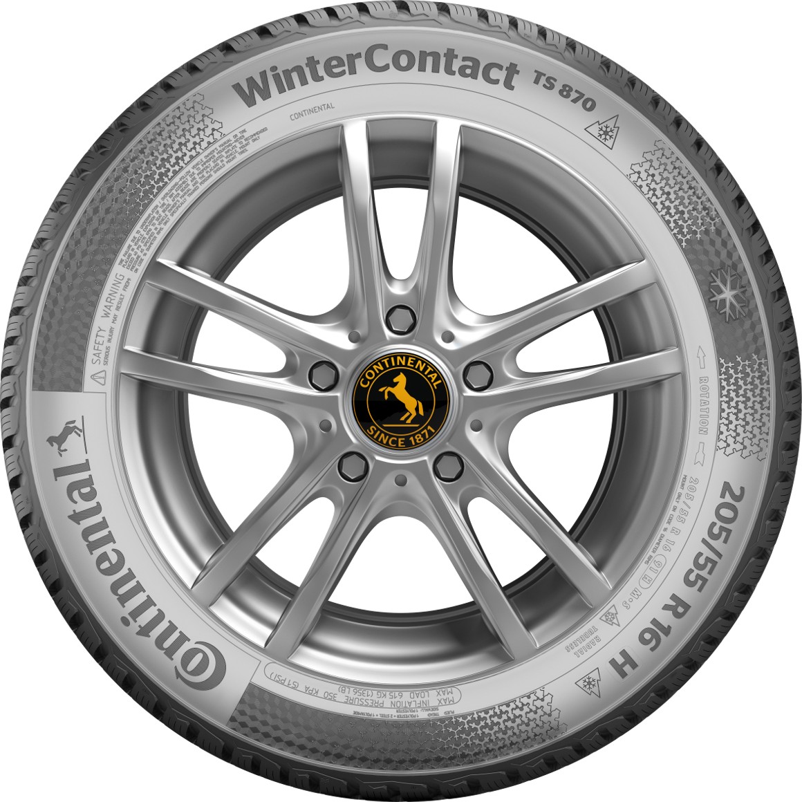 Continental WinterContact TS 870 - pohled na bočnici pneumatiky