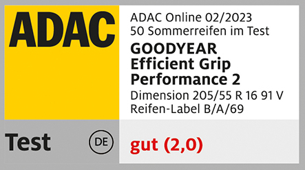EfficeinetGrip Performance 2 - 2 místo ADAC