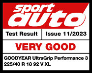 sport auto Rozměr: 225/40R18 92V Velmi dobrá, 2. z 10 testovaných značek sport auto Rozměr: 225/40R18 92V Velmi dobrá, 2. z 10 testovaných značek