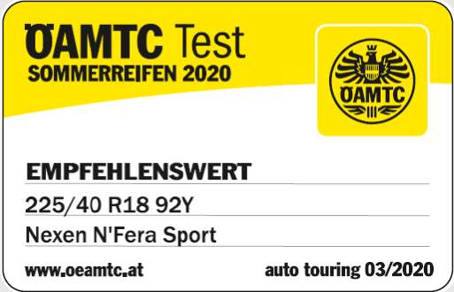Nexen N Fera Sport - OAMTC - test 03/2020